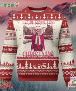 Funny Pink Trump Xmas Ugly Christmas Sweater Ill Be Home For Christmas White House
