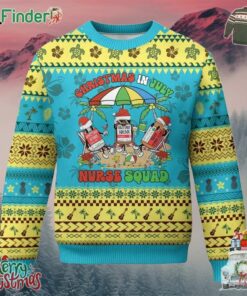 Funny Tropical Xmas Nurse Squad Ugly Christmas Sweater