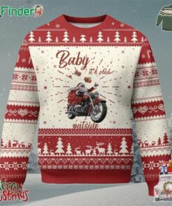 Funny Christmas Motorcycle Santa Ugly Christmas Sweater Xmas Motorbike Biker Gift