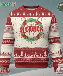 Funny Christmas Heavy Metal Ugly Christmas Sweater Sleigher Xmas Pentagram Candy Cane