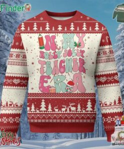 In My Holly Jolly Teacher Era Xmas Groovy Christmas Ugly Christmas Sweater