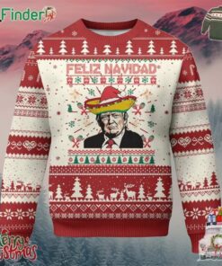 Funny Mexico Xmas Trump Ugly Christmas Sweater Feliz Navidad Mexican Sombrero Santa