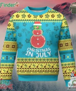 Funny Tropical Xmas Ugly Christmas Sweater Watermelon Summer Snowman
