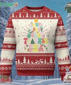 In My Holly Jolly Teacher Era Xmas Groovy Christmas Tree Ugly Christmas Sweater