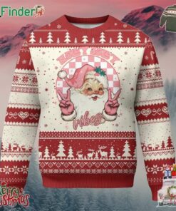 Funny Pink Xmas Retro Santa Ugly Christmas Sweater Holly Jolly Vibes