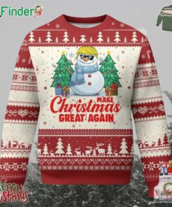 Make Christmas Great Again Ugly Christmas Sweater Funny Trump Snowman Xmas