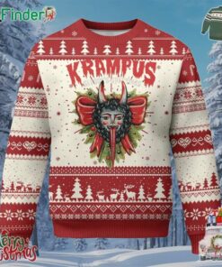 Xmas Krampus Ugly Christmas Sweater Season Greeting Coquette Bow Krampus
