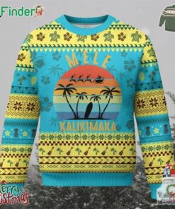 Mele Kalikimaka Hawaiian Christmas Ugly Christmas Sweater Retro Hawaii Island Palm Beach Surfboard Surf Xmas Family