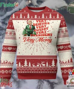 Xmas Trump Ugly Christmas Sweater Very Demure Very Cutesy Very President Very Merry