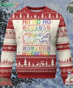 Funny Xmas Lgbt Ugly Christmas Sweater Ho Ho Ho Homosexual