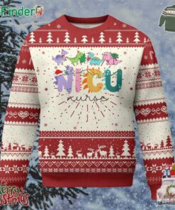 Nicu Nurse Christmas Ugly Christmas Sweater Xmas Light Neonatal Intensive Care Unit Nurse Appreciation Gift Dinosaur