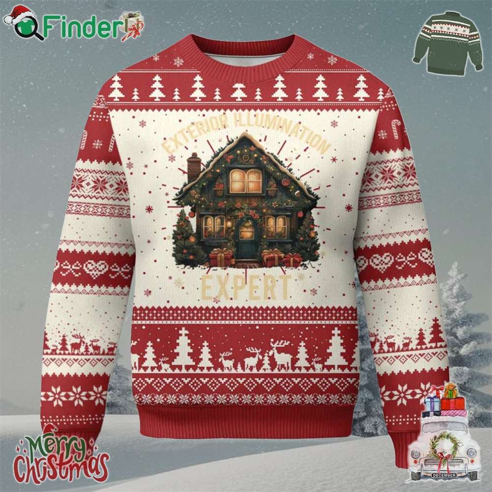 Funny Christmas Ugly Christmas Sweater Exterior Illumination Expert Xmas Lights Home Decor Funny Christmas Ugly Christmas Sweater Exterior Illumination Expert Xmas Lights Home Decor