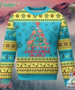 Funny Tropical Xmas Ugly Christmas Sweater Watermelon Summer Christmas Tree