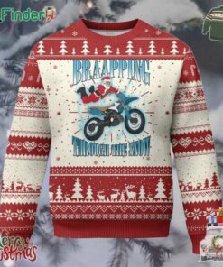 Dirt Bike Christmas Ugly Christmas Sweater Brraaap Funny Motocross Biker Xmas Gift