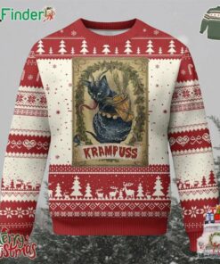 Krampus Cat Ugly Christmas Sweater Krampuss Black Cat Vintage Horror Christmas