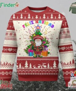Funny Xmas In Mexico Ugly Christmas Sweater Feliz Navidad Sombrero Santa Xmas Tree