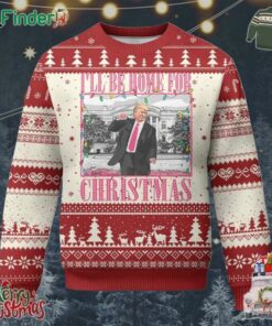Funny Xmas Trump Ugly Christmas Sweater Ill Be Home For Christmas Santa Daddys Home Pajamas