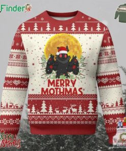 Mothman Xmas Ugly Christmas Sweater Funny Merry Mothmas Cryptid Santa