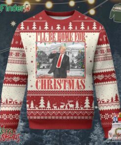 Funny Xmas Trump Ugly Christmas Sweater Vintage Santa Ill Be Home For Christmas Daddys Home Pajamas