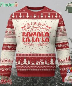Funny Xmas Kamala Ugly Christmas Sweater Deck The Halls With Female Leaders Harris President