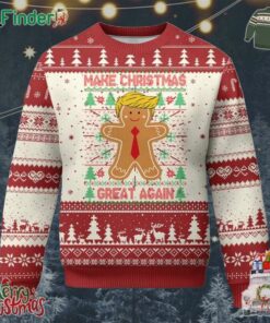 Funny Xmas Trump Ugly Christmas Sweater Gingerbread Trump Make Christmas Great Again