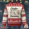 Funny Xmas Ugly Christmas Sweater Chilln With My Snowmies Plaid Snowman