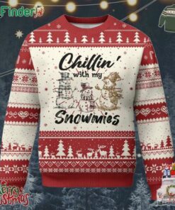Funny Xmas Ugly Christmas Sweater Chilln With My Snowmies Plaid Snowman
