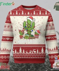 Merry Xmas In Arizona Us State Funny Saguaro Cactus Christmas Tree Ugly Christmas Sweater