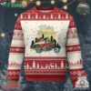 Funny Xmas Riding Ugly Christmas Sweater Santa Riding Motorcycle Biker