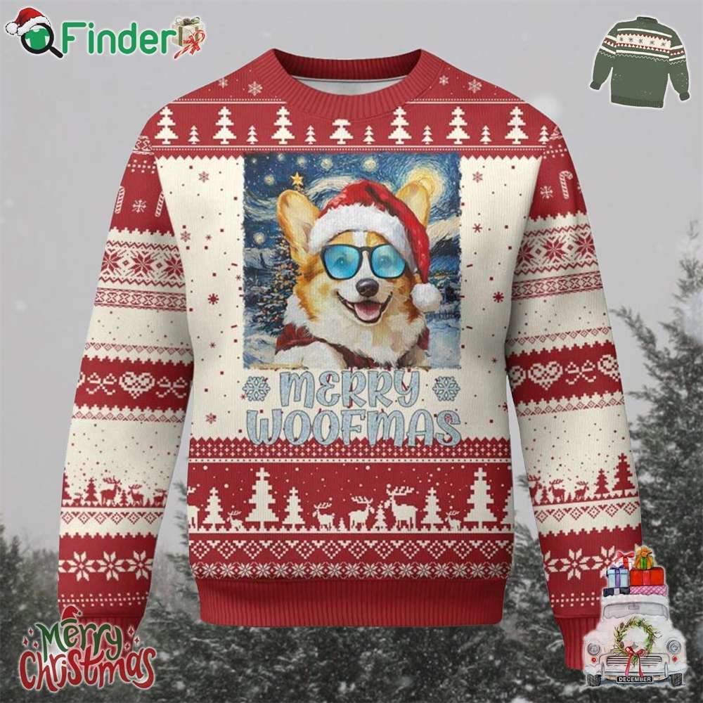 Funny Xmas Corgi Ugly Christmas Sweater Merry Woofmas Christmas Starry Night Dog Lover Funny Xmas Corgi Ugly Christmas Sweater Merry Woofmas Christmas Starry Night Dog Lover