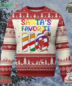Funny Xmas Lgbt Ugly Christmas Sweater Santas Favorite Ho Rainbow