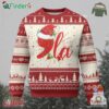 Funny Xmas Kamala Ugly Christmas Sweater Comma La Harris Santa Hat