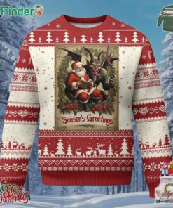Xmas Krampus Ugly Christmas Sweater Season Greeting Vintage Tarot Card