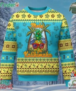Xmas In Hawaii Ugly Christmas Sweater Mele Kalikimaka Xmas Light Pineapple