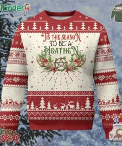 Pagan Xmas Ugly Christmas Sweater Tis The Season To Be A Heathen Yule