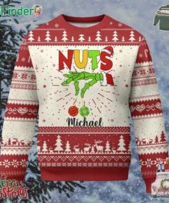 Personalized Matching Couple Ugly Christmas Sweater Custom Name Chestnuts Xmas Funny Nuts