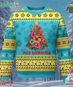 Xmas In Hawaii Ugly Christmas Sweater Mele Kalikimaka Tropical Hawaiian Hibiscus