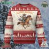 Funny Xmas Raccoon Ugly Christmas Sweater Sorry Santa Ive Been Feral Cowboy