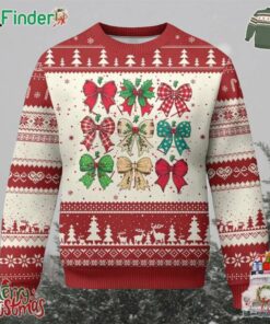 Merry Christmas Coquette Bow Ugly Christmas Sweater Festive Xmas Vibe
