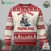 Funny Xmas Fishing Ugly Christmas Sweater North Pole Fishing Hole Cute Santa