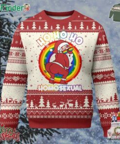 Funny Xmas Lgbt Ugly Christmas Sweater Santa Ho Ho Ho Homosexual