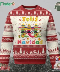 Mexico Xmas Ugly Christmas Sweater Feliz Navidad Mexican Fiesta Hot Pepper Guitar Party
