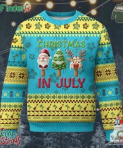 Tropical Xmas Ugly Christmas Sweater Ice Cream Santa Christmas Tree Reindeer