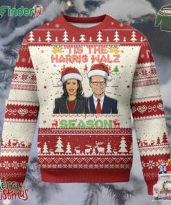 Xmas Tis The Harris Walz Season Ugly Christmas Sweater