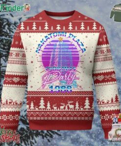 Nakatomi Plaza Christmas Party 1988 Vaporwave Ugly Christmas Sweater