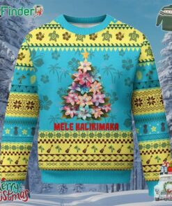 Xmas In Hawaii Ugly Christmas Sweater Mele Kalikimaka Tropical Hawaiian Plumeria