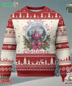 Xmas Trump Ugly Christmas Sweater Ill Be Home For Christmas