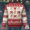 Red Plaid Coquette Bow Santa Claus Ugly Christmas Sweater Merry Xmas Festive
