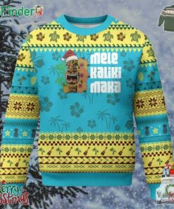 Xmas In Hawaii Ugly Christmas Sweater Mele Kalikimaka Tiki Hibiscus Flower Santa Hat