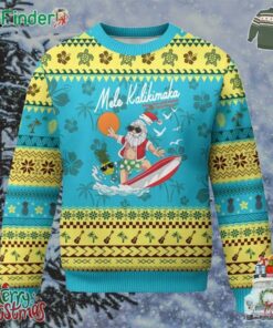 Xmas In Hawaii Ugly Christmas Sweater Mele Kalikimaka Surfing Santa Vintage Hawaiian Christmas